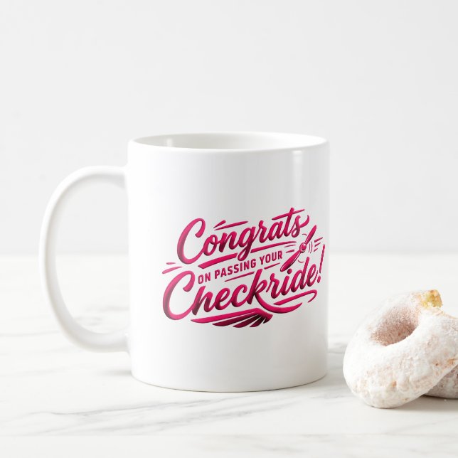 Caneca De Café Parabéns por passar no seu checkride! (Com Donut)