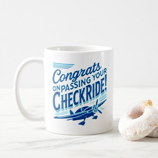 Caneca De Café Parabéns por ter passado o cheque! (Com Donut)