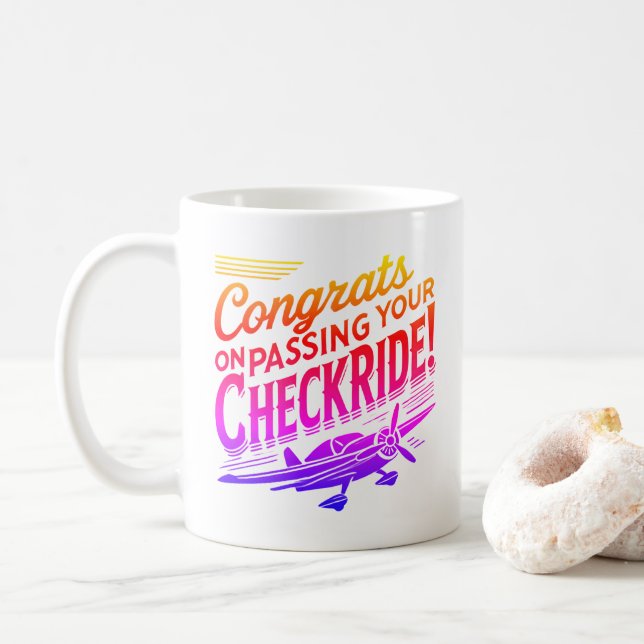 Caneca De Café Parabéns por ter passado o cheque! (Com Donut)