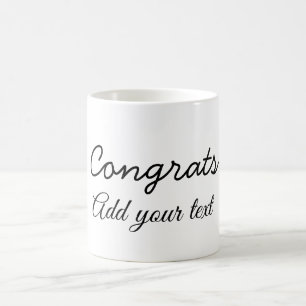Caneca De Café Parabéns simples e minimalistas para formatura adi