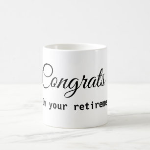 Caneca De Café Parabéns simples minimalista aposentadoria adicion