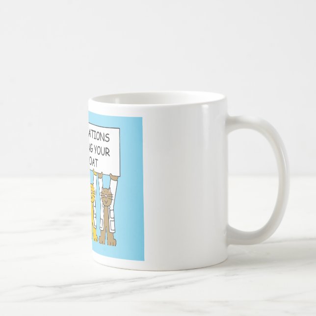 Caneca De Café Parabéns sobre como receber seu Casaco branco (Direita)