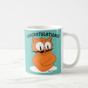 Caneca De Café PARABÉNS! VOCÊ É O CARA! Gato de Desenho Animado