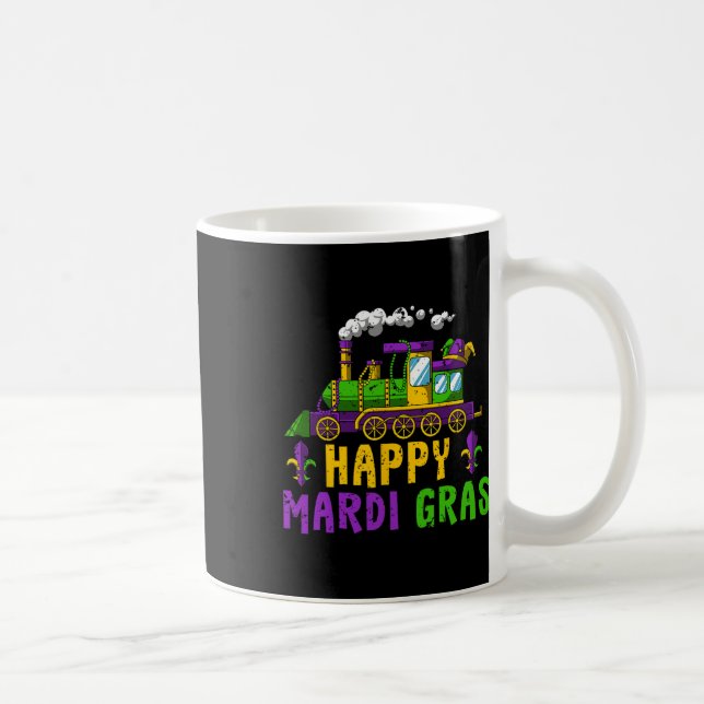 Caneca De Café Parada de Carnaval de Comboio Feliz Mardi Gras Jes (Direita)