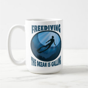 Caneca De Café Parada - O Oceano Está Chamando O Mergulhador Subm