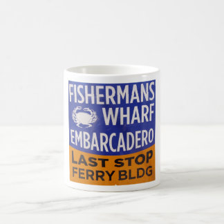 Caneca De Café Parada Railway municipal do cais de Fishermans