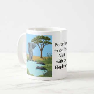 Caneca De Café Paradise to do list: Elephant