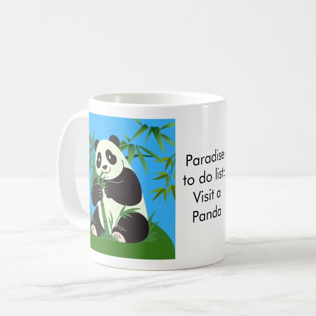 Caneca De Café Paradise to do list: Panda (Frente Esquerda)
