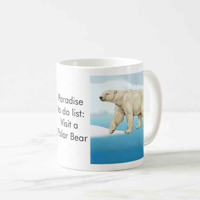 Caneca De Café Paradise to do list: Polar Bear (Frente Esquerda)