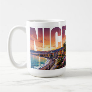 Caneca De Café Paraíso Costeiro da Riviera de Viagens Nice França