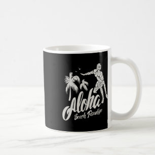 Caneca De Café Paraíso da Praia de Surfe Aloha 