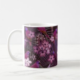 Caneca De Café Paraíso de Pássaros Exóticos 1 #arte #tropical