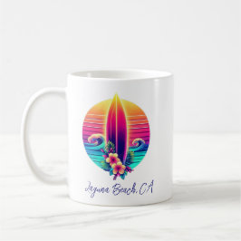 Caneca De Café Paraíso no surfboard sunset-