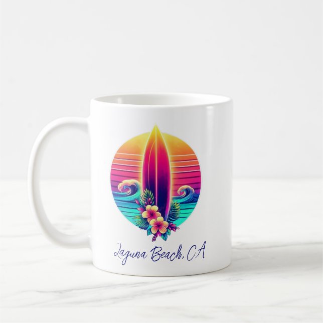 Caneca De Café Paraíso no surfboard sunset- (Esquerda)