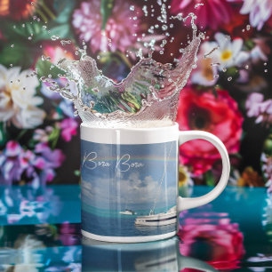 Caneca De Café Paraíso Tropical da Ilha de Bora Bora Iate  Café M