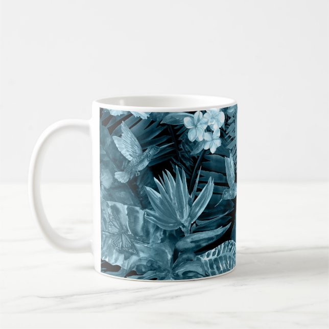 Caneca De Café Paraíso Tropical de Aquarela: Flor da Selva (Esquerda)