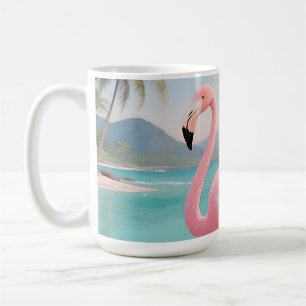 Caneca De Café Paraíso Tropical do Flamingo Rosa