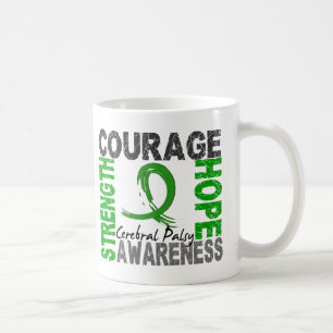 Caneca De Café Paralisia cerebral da esperança da coragem da