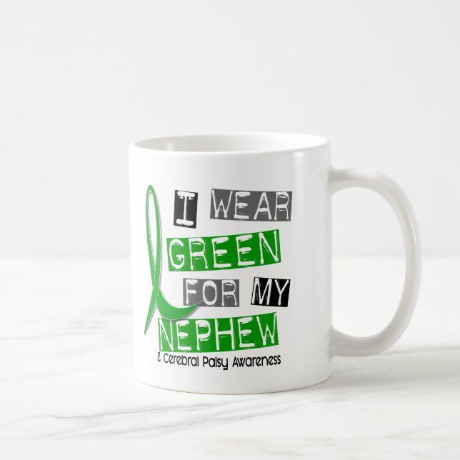 Caneca De Café Paralisia cerebral eu visto o verde para meu (Direita)