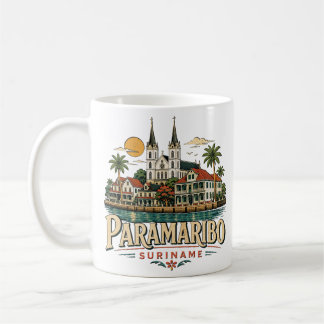 Caneca De Café Paramaribo Suriname Viagem Arte Marco Histórico Vi