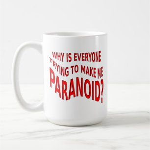Caneca De Café Paranoico Engraçado