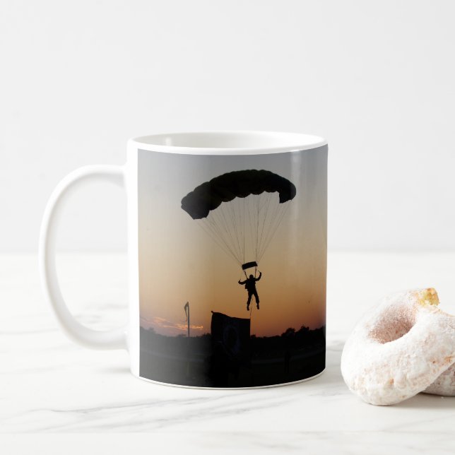 Caneca De Café Paraquedas Skydiver no Sunset Sky Diver (Com Donut)