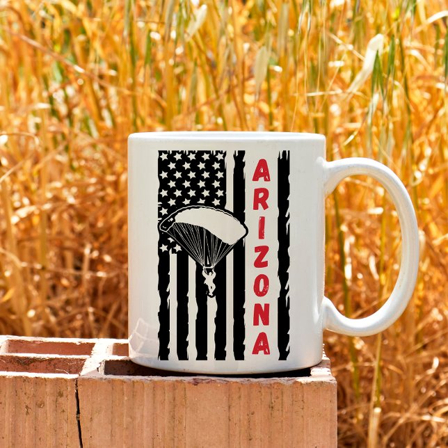 Caneca De Café Paraquedismo de parapente de Arizona de vindima (Criador carregado)