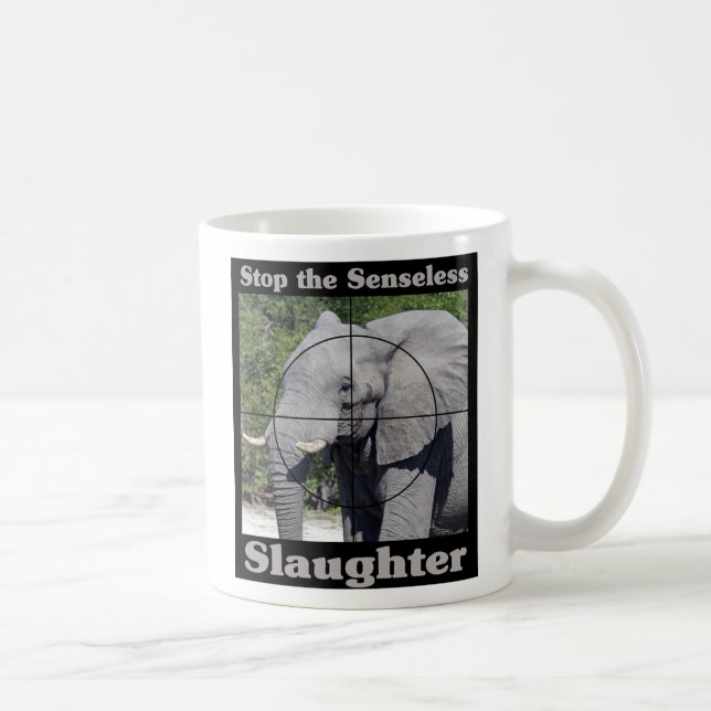 Caneca De Café Parar o Elefante do Abate (Direita)