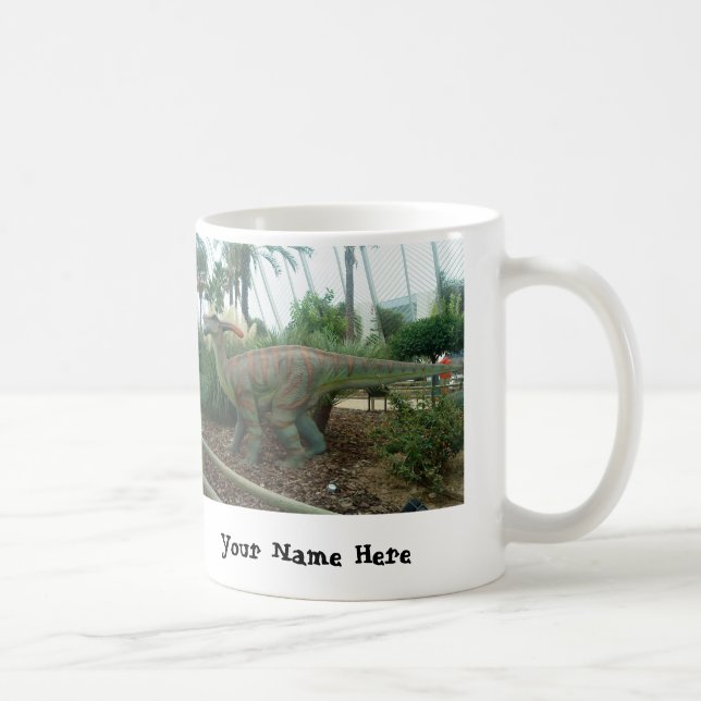 Caneca De Café Parasaurolophus Dinossaur Personalizado (Direita)