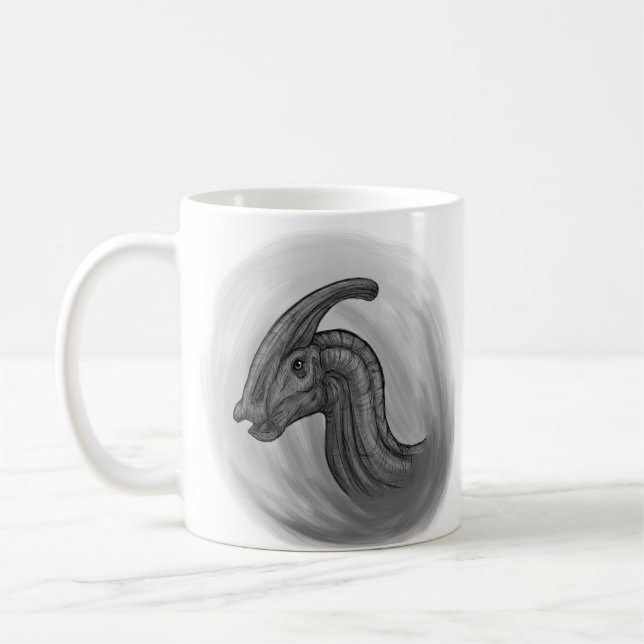 Caneca De Café Parasaurolophus Sketch (Esquerda)
