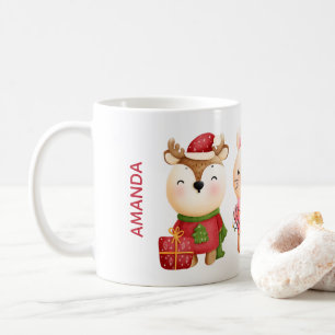 Caneca De Café Parceiros de Natal - Urso de Rebelde e Coelho