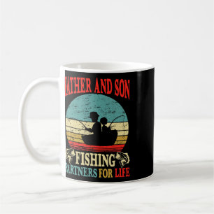 Caneca De Café Parceiros de pesca pai e filho vintage para a vida