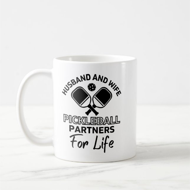 Caneca De Café Parceiros de Pickleball para a Vida engraçada para (Esquerda)