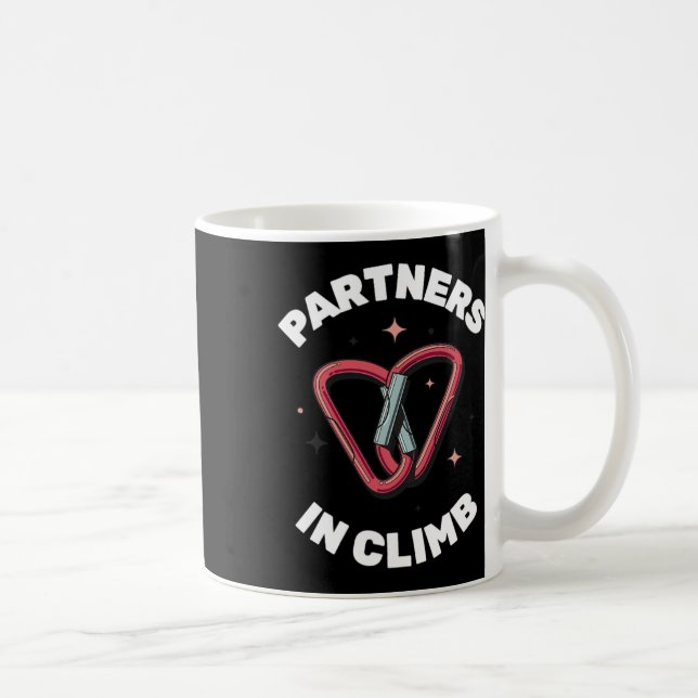 Caneca De Café Parceiros Na Subida Design Divertido De Escalada E (Direita)
