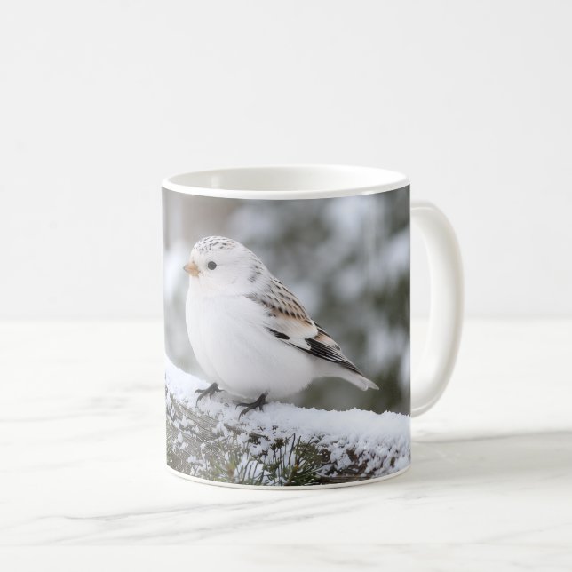 Caneca De Café Pardal-de-neve de Natal de Inverno (Frente Esquerda)