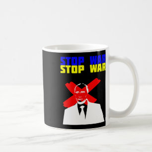 Caneca De Café Pare a Guerra Anti Putin Face Bandeira Ucraniana