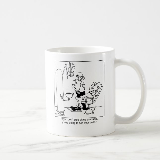 Caneca De Café Pare de morder suas unhas (Direita)