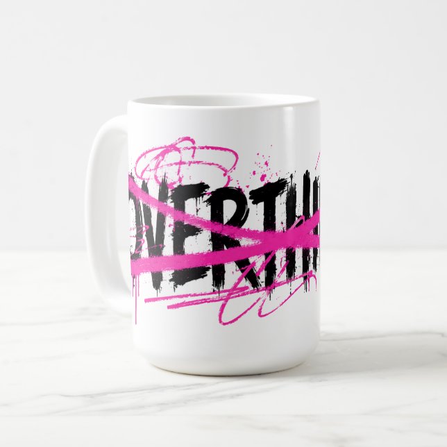 Caneca De Café Pare de Pensar Demais & Comece a Viver (Frente Esquerda)