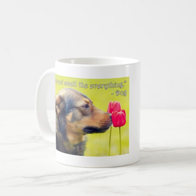 Caneca De Café Pare e Cheire Tudo (Frente Esquerda)