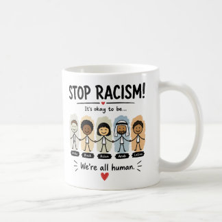 Caneca De Café Pare o racismo somos todos humanos