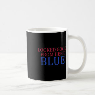 Caneca De Café Parecia Bom Daqui Azul Engraçado Softll Dia De Jog