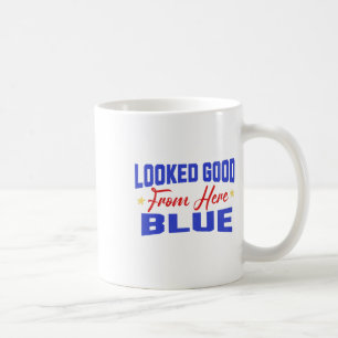Caneca De Café Parecia Bom Daqui Azul Engraçado Softll Game Day _