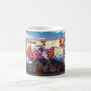 Caneca De Café Parede de Grafite Hip Hop Urbano.