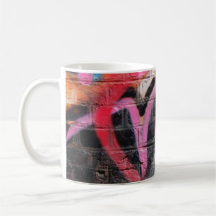 Caneca De Café Parede vermelha e branca pintada