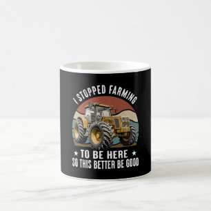Caneca De Café Parei de Trabalhar na Fazenda para Estar Aqui, Ent