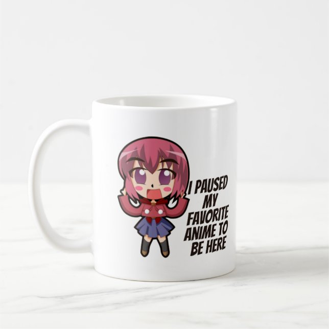Caneca De Café Parei Meu Anime Favorito Para Estar Aqui (Esquerda)