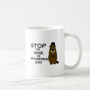 Caneca De Café Parem com a guerra no dia da marmota