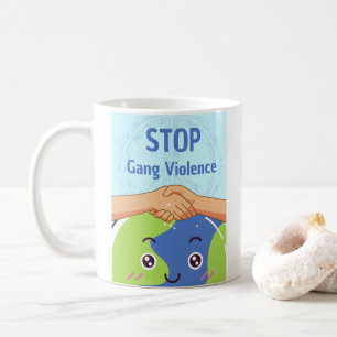 Caneca De Café Parem o aperto de mão de violência de gangues pela
