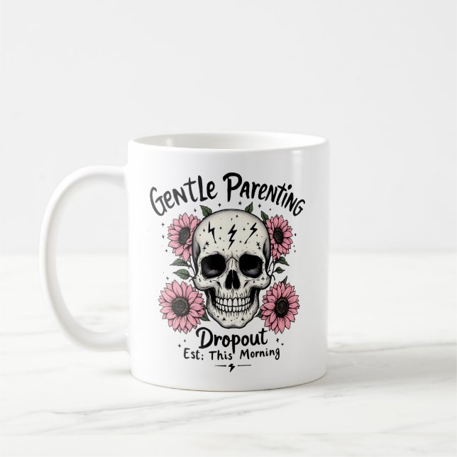 Caneca De Café Parentalidade Suave | Engraçada Mamãe Skull Café (Esquerda)