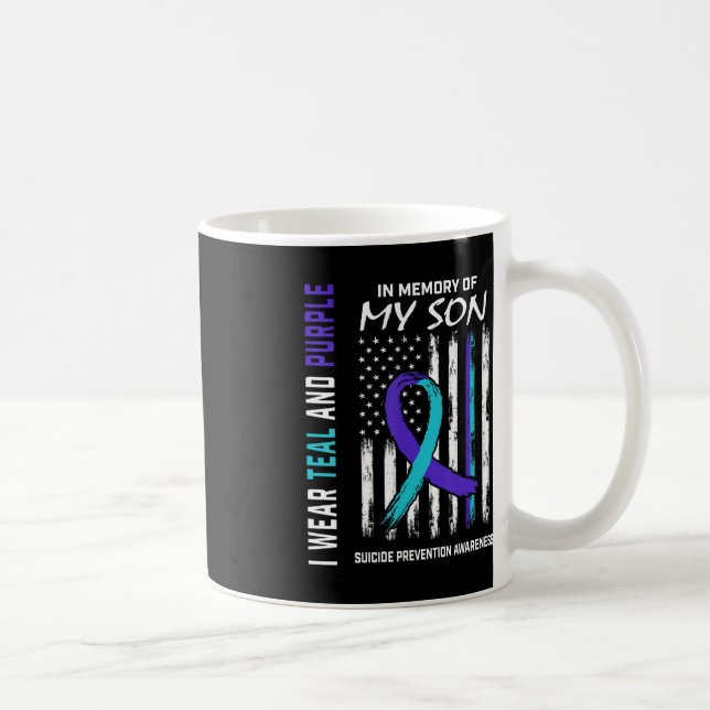 Caneca De Café Parents In Memory Of Son Suicide Awareness Prevent (Direita)